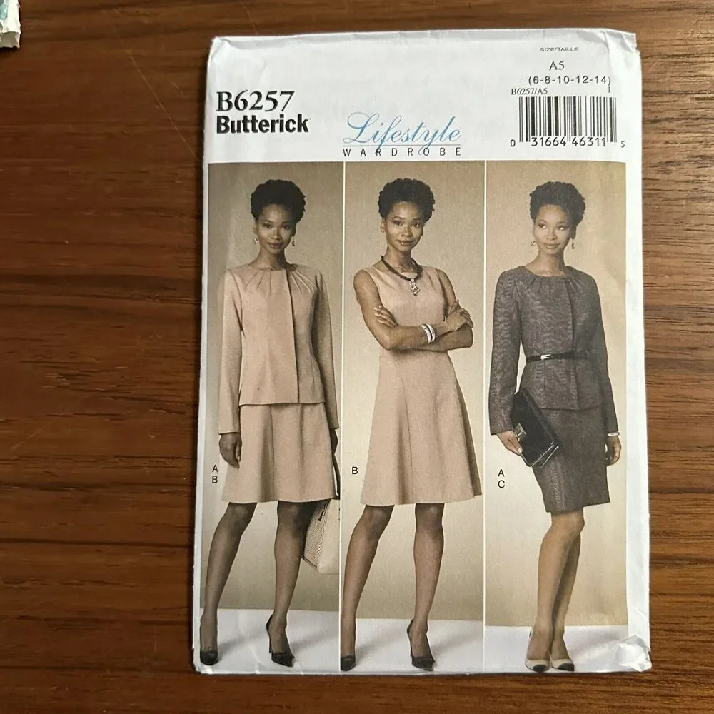 Uncut Butterick B6257 Dress & Suit Sewing Pattern Size 6-14 Lifestyle Wardrobe